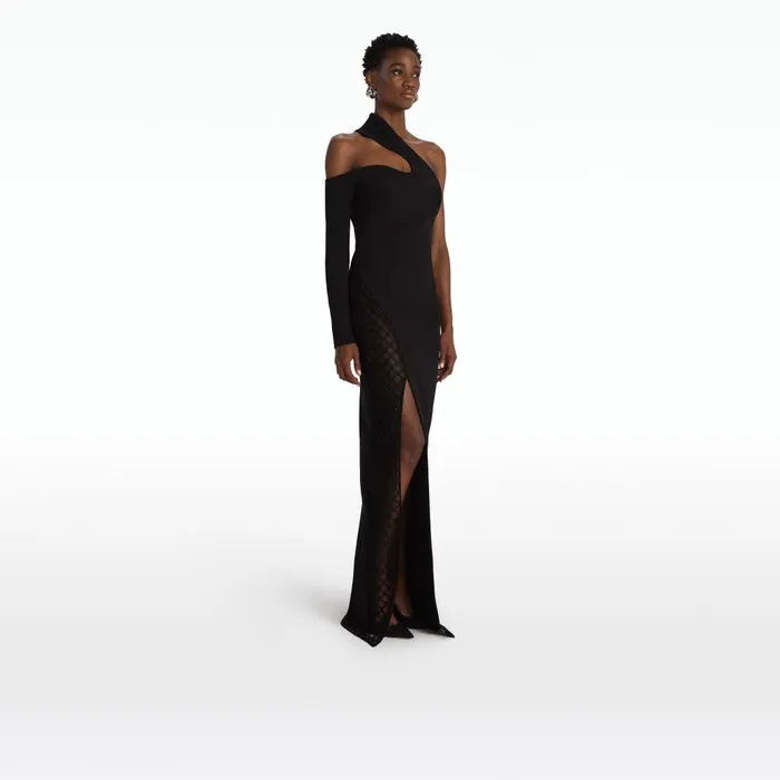 Safiyaa Sacha Black Long Dress Women Dresses