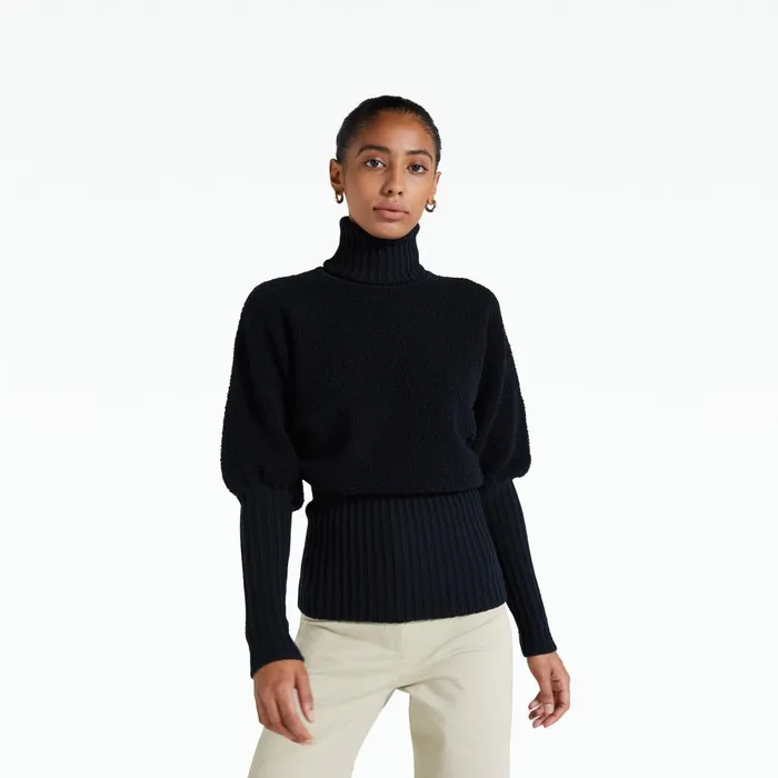 Safiyaa Sara Navy Knit Women Tops