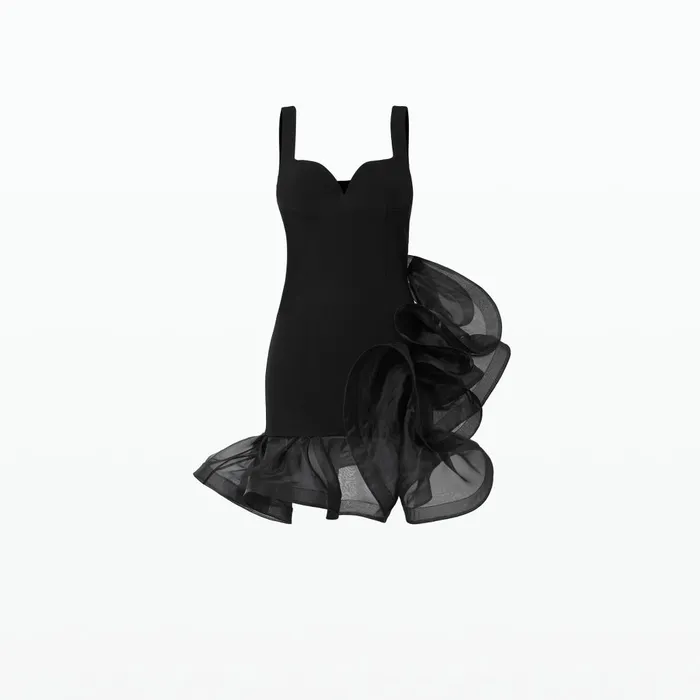 Safiyaa Tenaya Black Short Dress Women Dresses