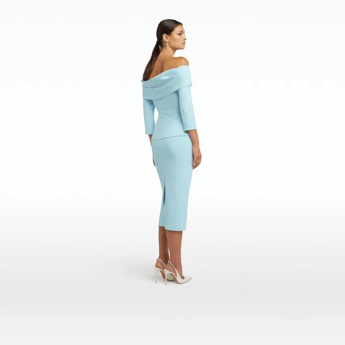 Safiyaa Tinsley Baby Blue Midi Dress Women Dresses