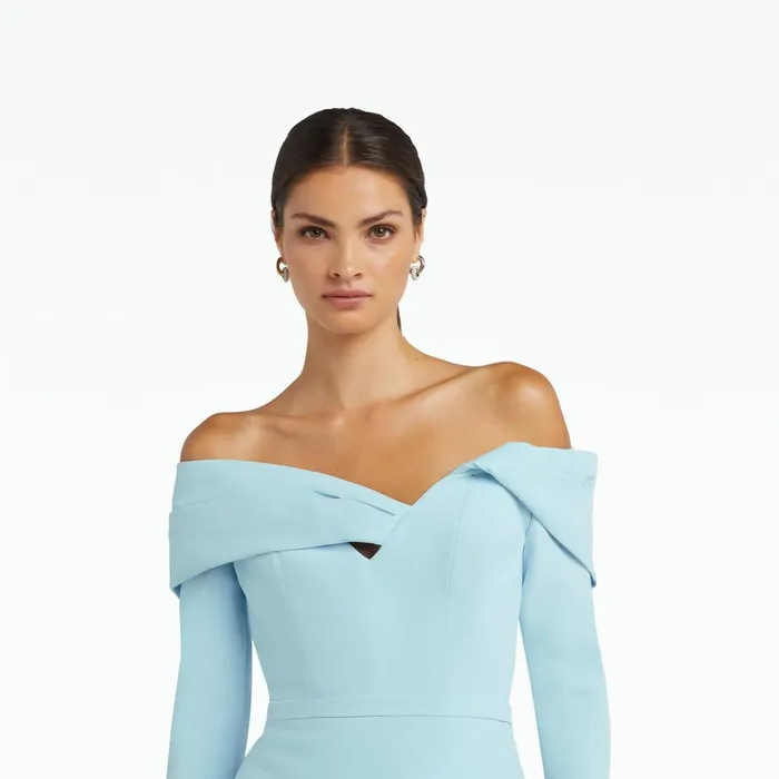 Safiyaa Tinsley Baby Blue Midi Dress Women Dresses