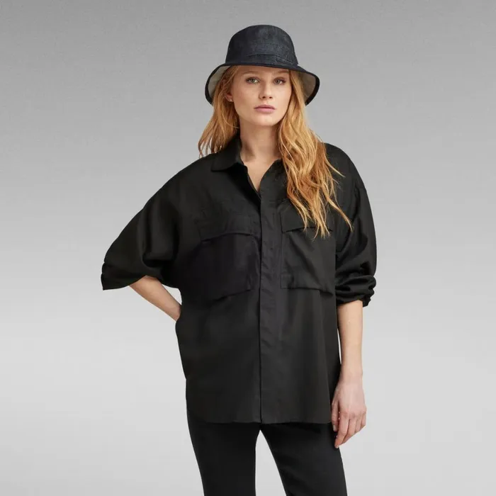 Shirts and Blouses Women GStar RAW Loose Pocket Shirt Dark Black