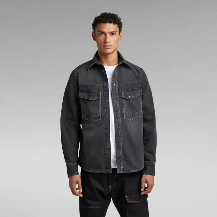 Shirts and Blouses Women GStar RAW Unisex Dakota Regular Shirt Evergreen Worn In Blade