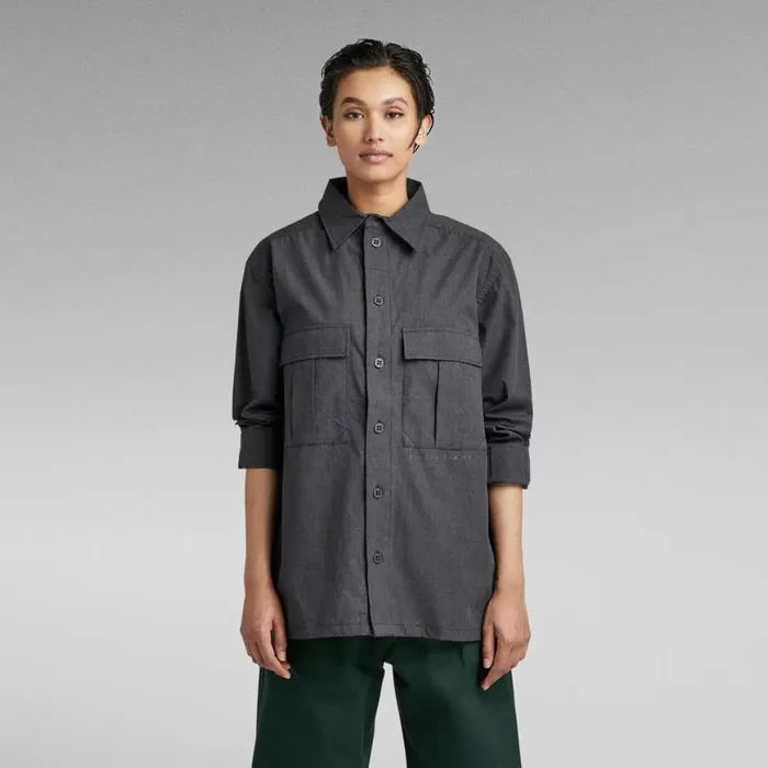 Shirts and Blouses Women GStar RAW Unisex Utility Relaxed Shirt Dark Black Heather