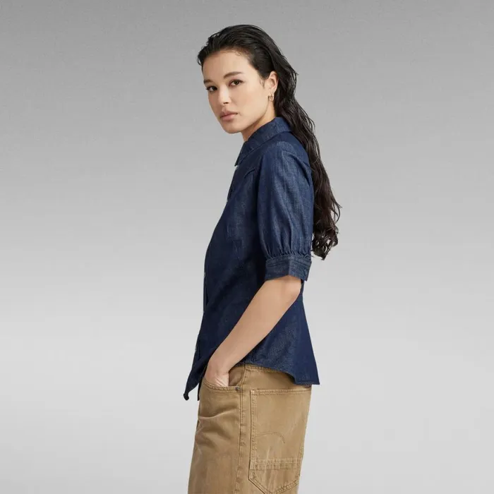 Shirts and Blouses Women GStar RAW Western Kick Puff Slim Shirt Rinsed