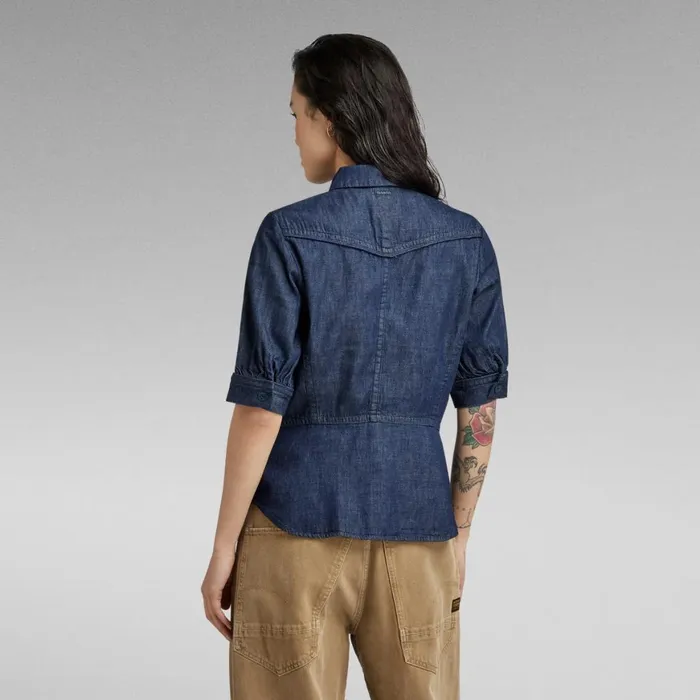 Shirts and Blouses Women GStar RAW Western Kick Puff Slim Shirt Rinsed