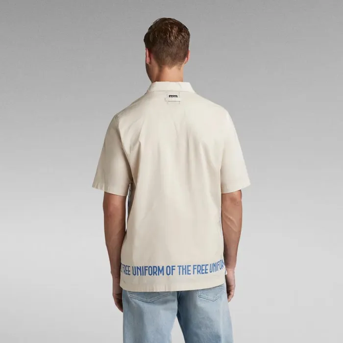 Shirts Men GStar RAW Hawaii Commando TShirt Whitebait
