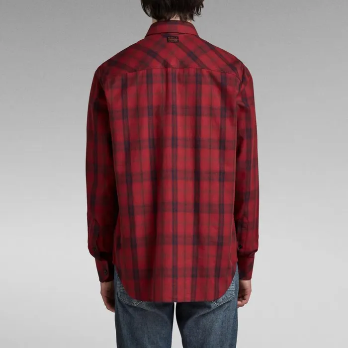 Shirts Men GStar RAW Navy Seal Regular Shirt Chateaux Red Carter Check