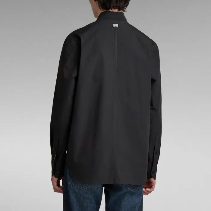 Shirts Men GStar RAW Rib Collar Regular Shirt Dark Black