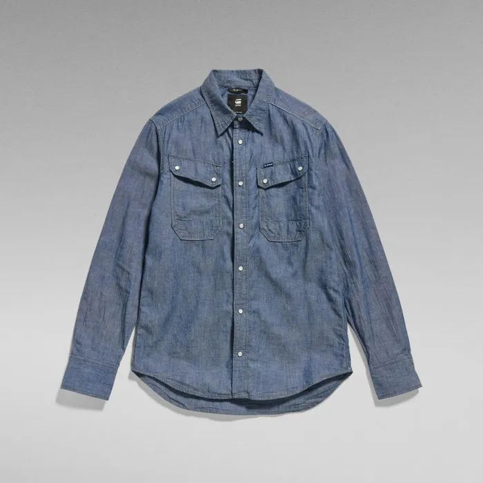 Shirts Men GStar RAW Unisex Vintage Slim Shirt Rinsed