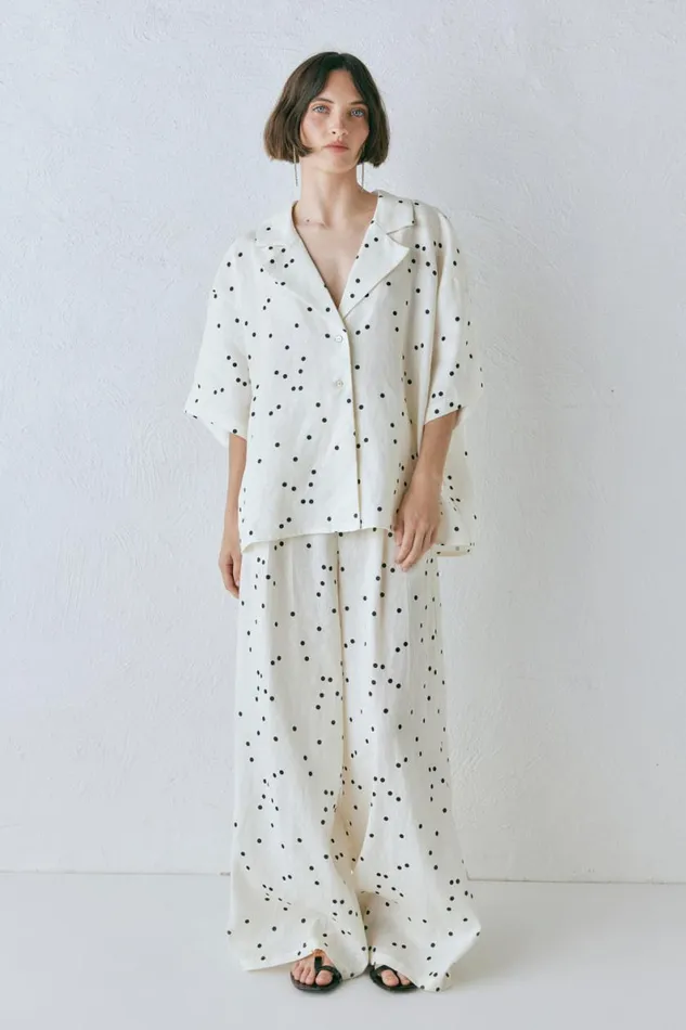 Shirts Women VRG GRL Anke Linen Shirt Dot Shirts Women VRG GRL Anke Linen Shirt Dot
