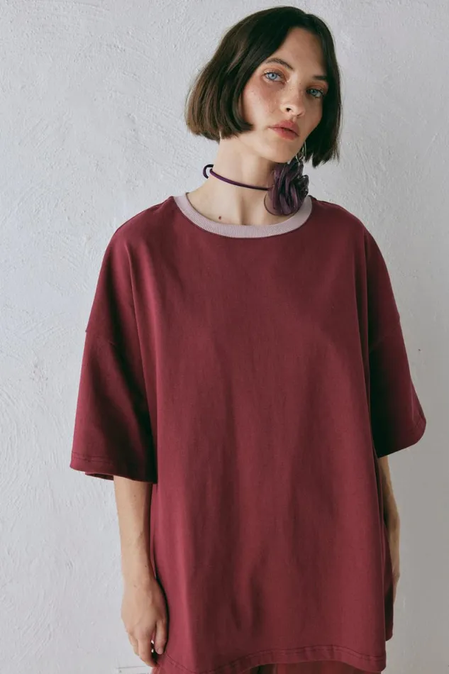 Short Sleeve Women VRG GRL Willow Tee Wine