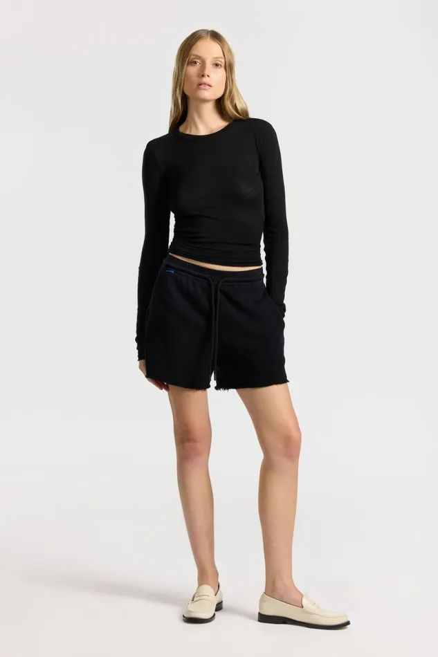 Shorts Women COTTON CITIZEN Boston Short Jet Black Shorts Women COTTON CITIZEN Boston Short Jet Black