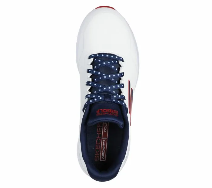 Skechers GO GOLF Max 2 8211 Patriot White Navy Men Lace Up Skechers GO GOLF Max 2 8211 Patriot White Navy Men Lace Up