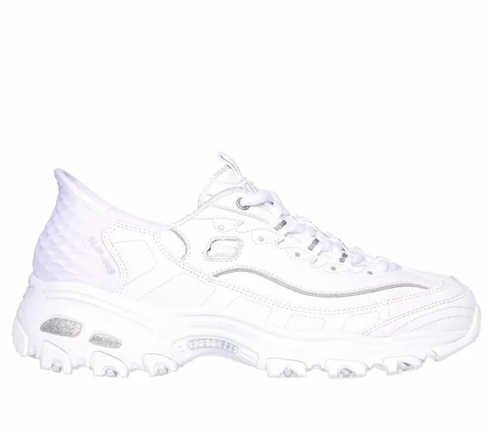 Skechers Skechers Slipins D039Lites8211 New Scene White Silver Women Athletic Sneakers