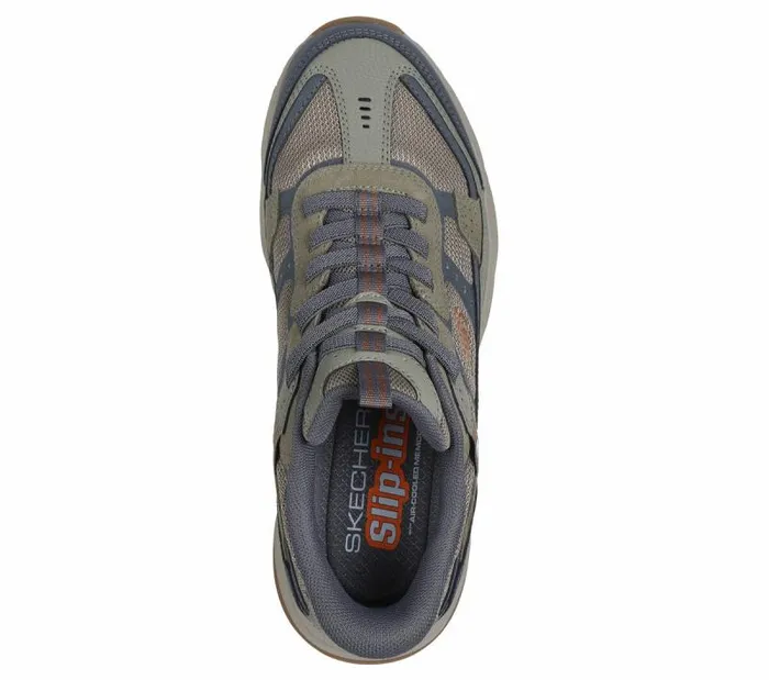 Skechers Skechers Slipins Vigor AT Olive Gray Men Athletic Sneakers