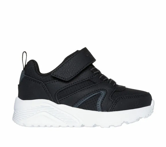 Skechers Uno Lite 8211 Echo Surge Black White Kids Athletic Shoes and Sneakers