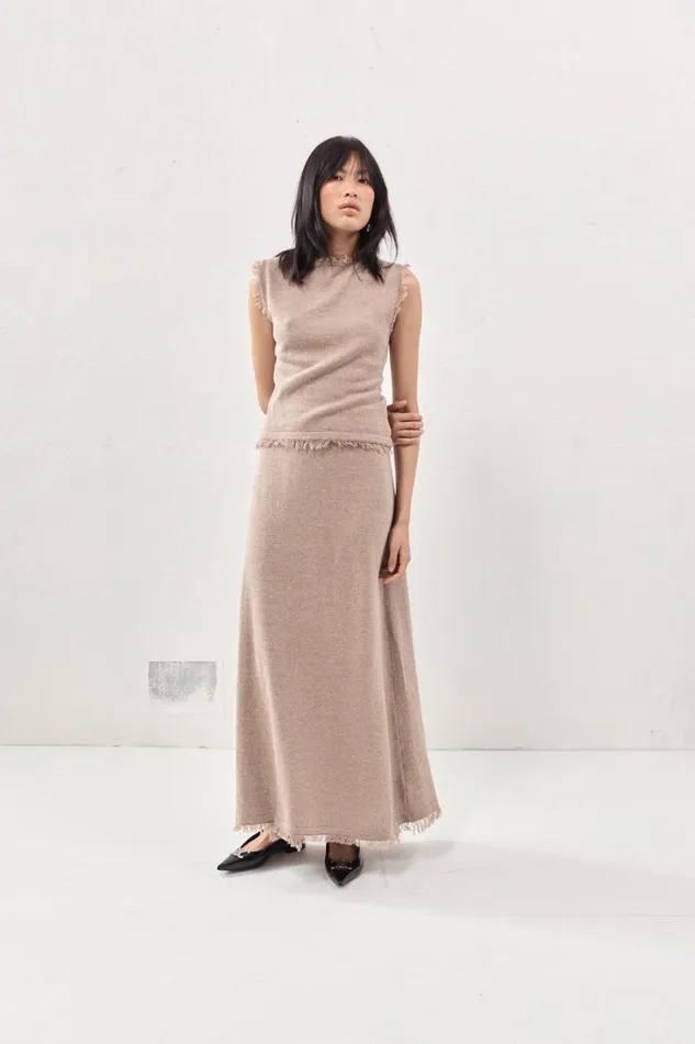 Sleeveless Women VRG GRL Rowe Knit Top Mocha Sleeveless Women VRG GRL Rowe Knit Top Mocha