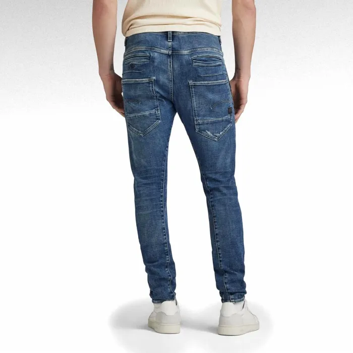 Slim Men GStar RAW DStaq 3D Slim Jeans Antique Faded Orinoco Blue Destroyed