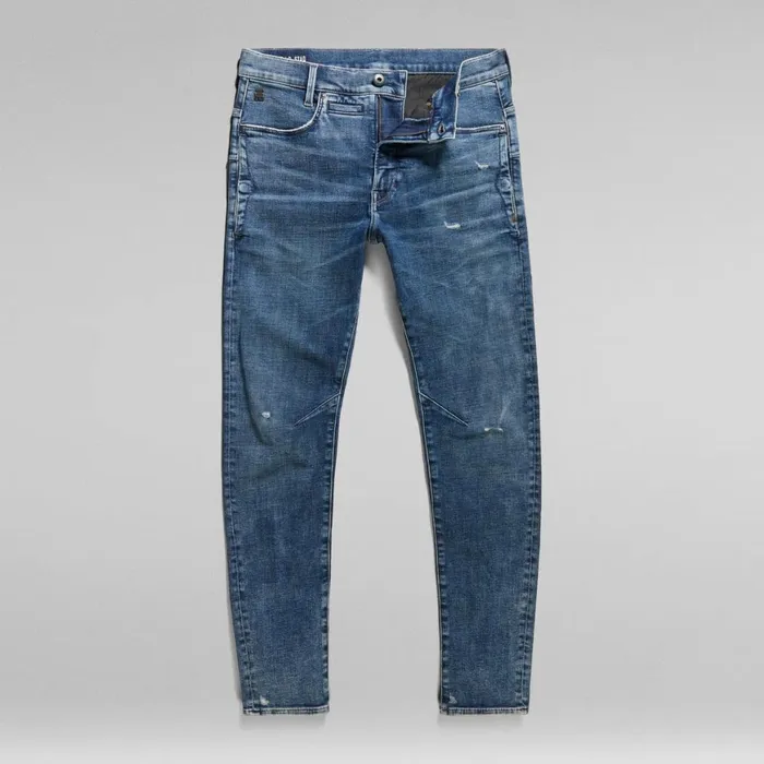 Slim Men GStar RAW DStaq 3D Slim Jeans Antique Faded Orinoco Blue Destroyed