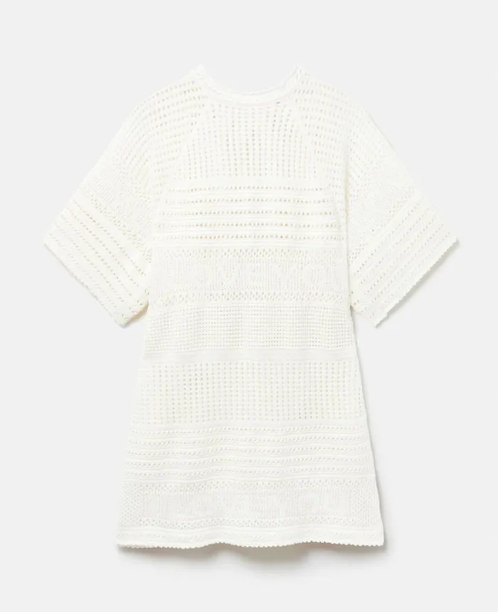 Stella McCartney 039I Love You039 Crochet Beach Dress Cream Women Knitwear