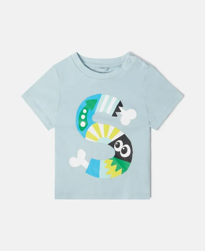 Stella McCartney 039S039 Patchwork Print TShirt Blue Kids Sweatshirt And TShirts