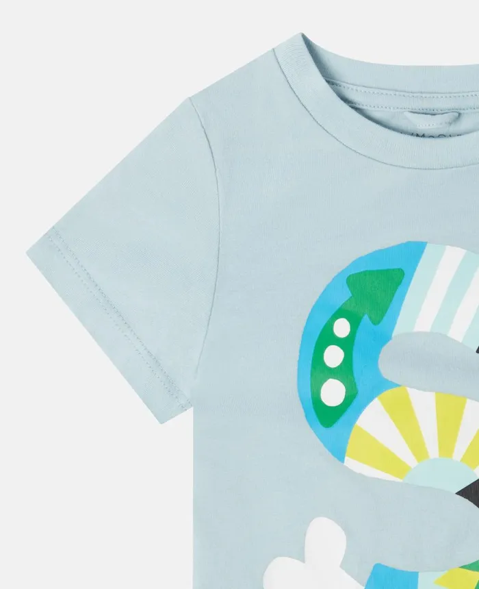 Stella McCartney 039S039 Patchwork Print TShirt Blue Kids Sweatshirt And TShirts Stella McCartney 039S039 Patchwork Print TShirt Blue Kids Sweatshirt And TShirts