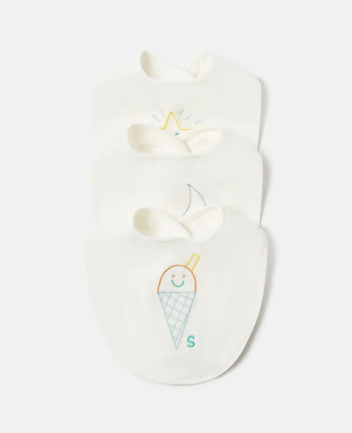 Stella McCartney 7 Pack Of Weather Embroidery Bibs White Kids Newborn 0 8211 24 Months