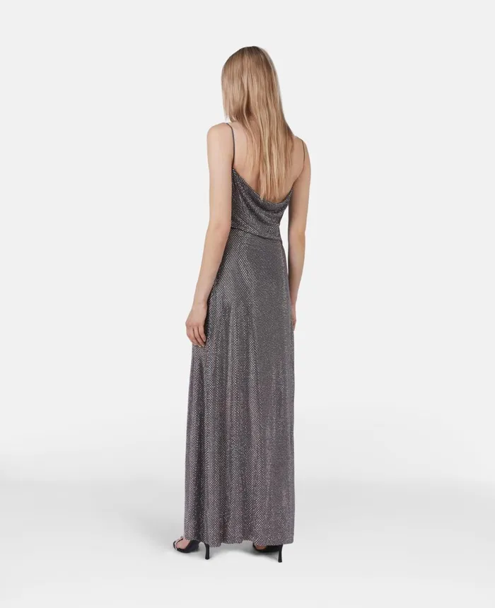 Stella McCartney Crystal Embellished Asymmetric Cowl Neck Dress Smoke Women Dresses Stella McCartney Crystal Embellished Asymmetric Cowl Neck Dress Smoke Women Dresses