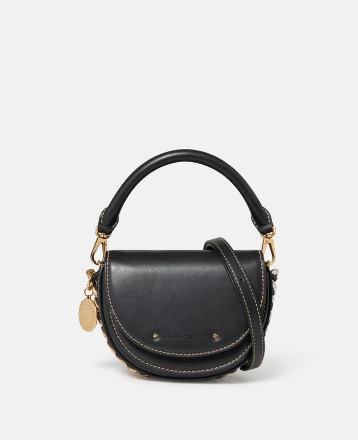 Stella McCartney Frayme Ryder Double Flap Shoulder Bag Black Women Frayme Bag