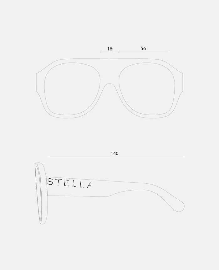 Stella McCartney Logo Chunky Aviator Sunglasses Shiny Brown Striped Horn Women Sunglasses Stella McCartney Logo Chunky Aviator Sunglasses Shiny Brown Striped Horn Women Sunglasses