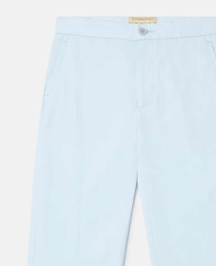 Stella McCartney Logo Lining Tailored Trousers Light Blue Kids Pants and Shorts Stella McCartney Logo Lining Tailored Trousers Light Blue Kids Pants and Shorts