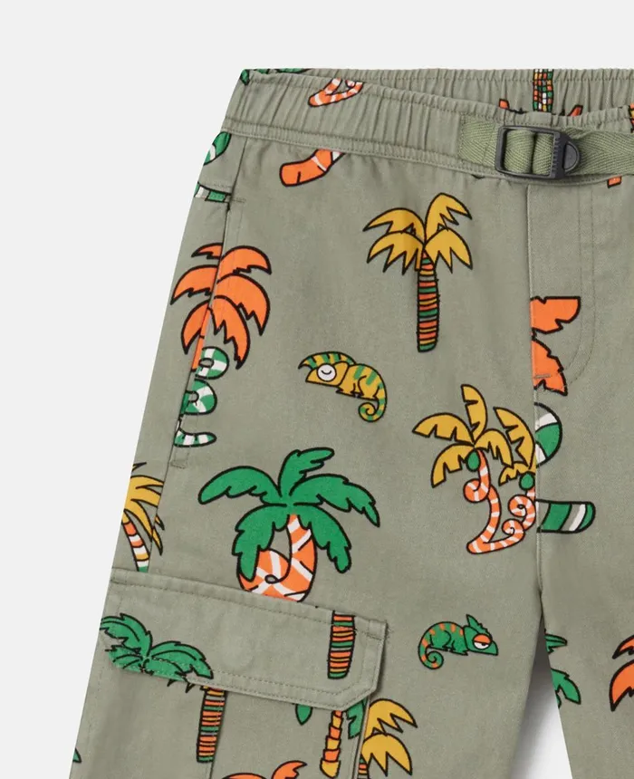 Stella McCartney Palm Tree And Gecko Print Cargo Shorts Grey Multicolour Kids Pants and Shorts Stella McCartney Palm Tree And Gecko Print Cargo Shorts Grey Multicolour Kids Pants and Shorts