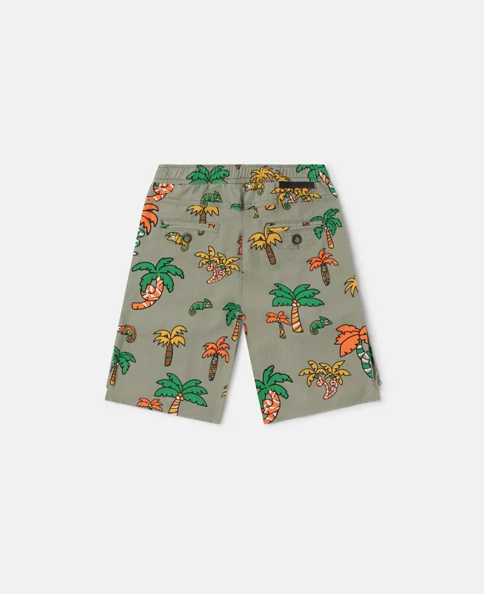 Stella McCartney Palm Tree And Gecko Print Cargo Shorts Grey Multicolour Kids Pants and Shorts Stella McCartney Palm Tree And Gecko Print Cargo Shorts Grey Multicolour Kids Pants and Shorts