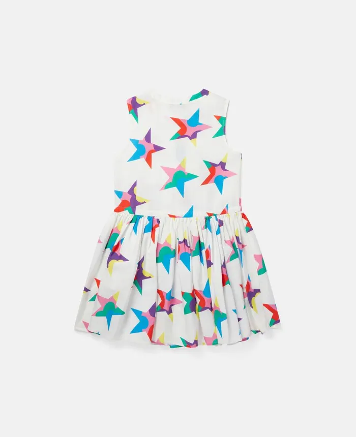 Stella McCartney Star Print Sleeveless Shirt Dress White Multicolour Kids Dresses and Jumpsuits Stella McCartney Star Print Sleeveless Shirt Dress White Multicolour Kids Dresses and Jumpsuits
