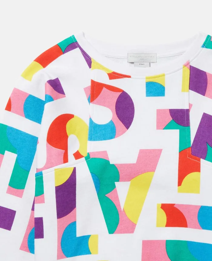 Stella McCartney Stella Logo Pop Sweatshirt Multicolour Kids TShirts And Tops Stella McCartney Stella Logo Pop Sweatshirt Multicolour Kids TShirts And Tops