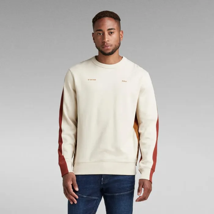 Sweatshirts and Hoodies Men GStar RAW Tape Colorblock Sweater Dark Talcauburn Color Block