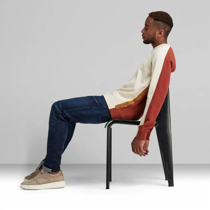 Sweatshirts and Hoodies Men GStar RAW Tape Colorblock Sweater Dark Talcauburn Color Block