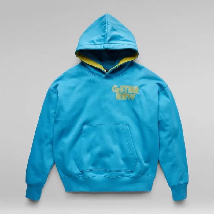 Sweatshirts and Hoodies Men GStar RAW Unisex Disco Chest Hoodie Light Onymia Blue