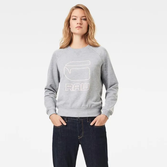 Sweatshirts and Hoodies Women GStar RAW Graphic Graw Straight Sweater Grey Heather