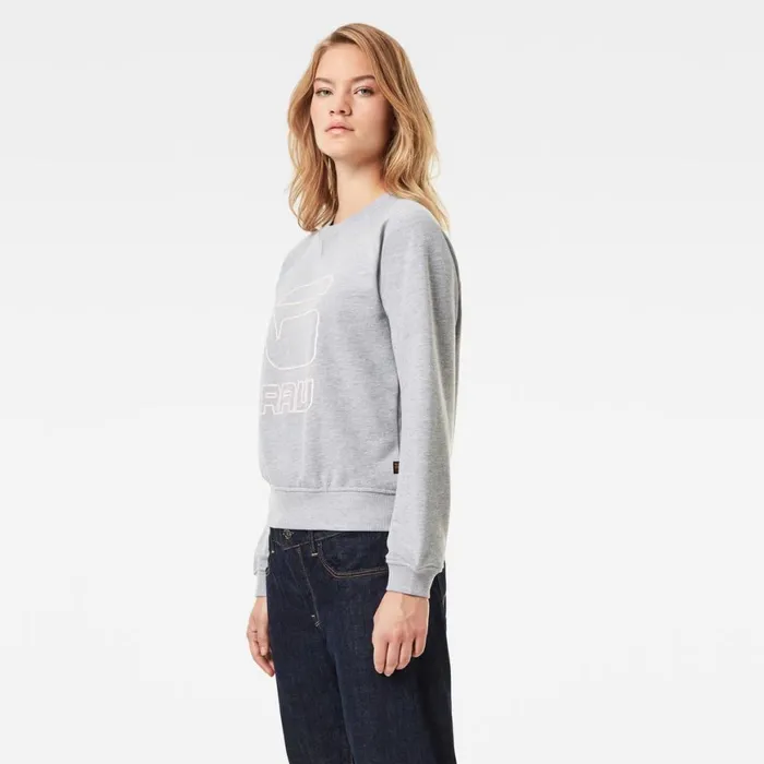 Sweatshirts and Hoodies Women GStar RAW Graphic Graw Straight Sweater Grey Heather
