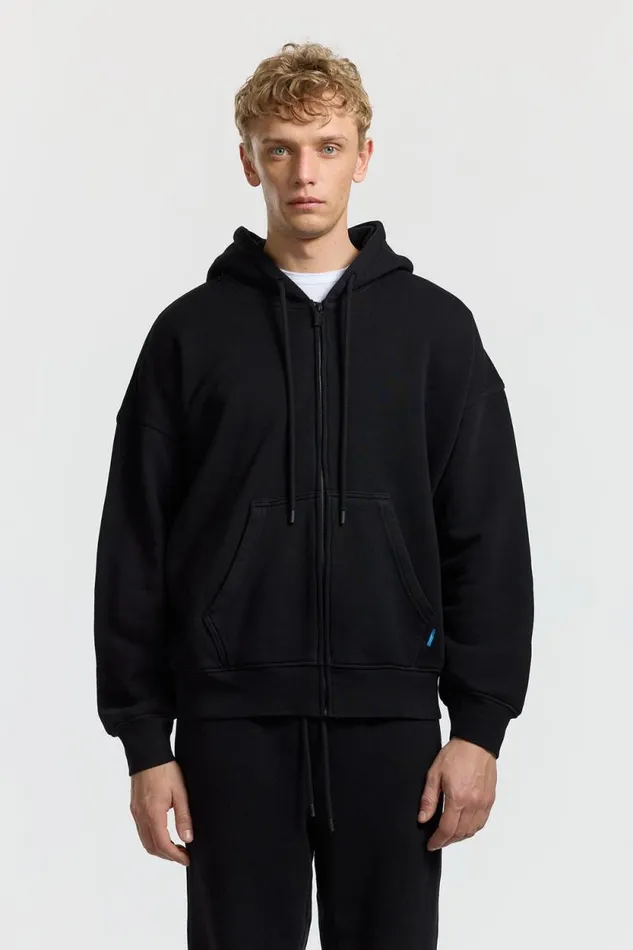 Sweatshirts Men COTTON CITIZEN Boston Zip Hoodie Jet Black Sweatshirts Men COTTON CITIZEN Boston Zip Hoodie Jet Black