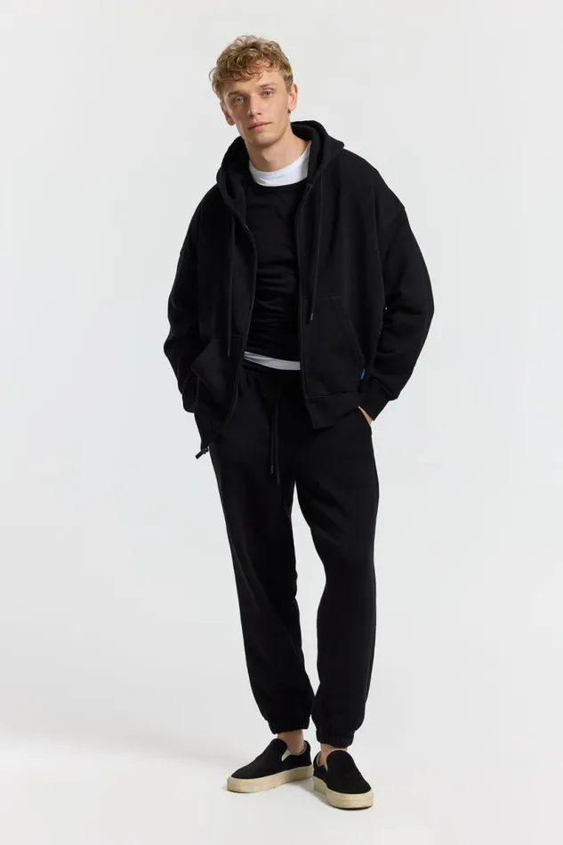 Sweatshirts Men COTTON CITIZEN Boston Zip Hoodie Jet Black Sweatshirts Men COTTON CITIZEN Boston Zip Hoodie Jet Black