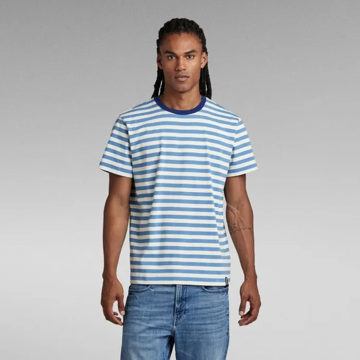 TShirts and Polos Men GStar RAW Essential Stripe Loose TShirt Milkdeep Wave Stripe