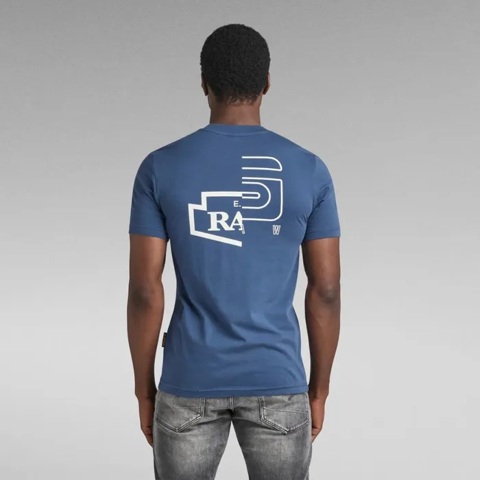 TShirts and Polos Men GStar RAW Multi Graphic Slim TShirt Rank Blue
