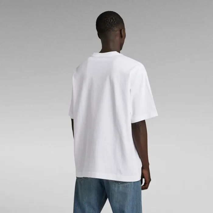 TShirts and Polos Men GStar RAW Old School Logo Boxy TShirt White