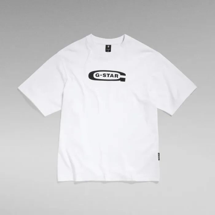 TShirts and Polos Men GStar RAW Old School Logo Boxy TShirt White