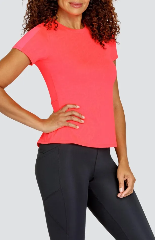 Tail Activewear Armelle Top 8211 Petite Petals Jacquard Women Short Sleeve