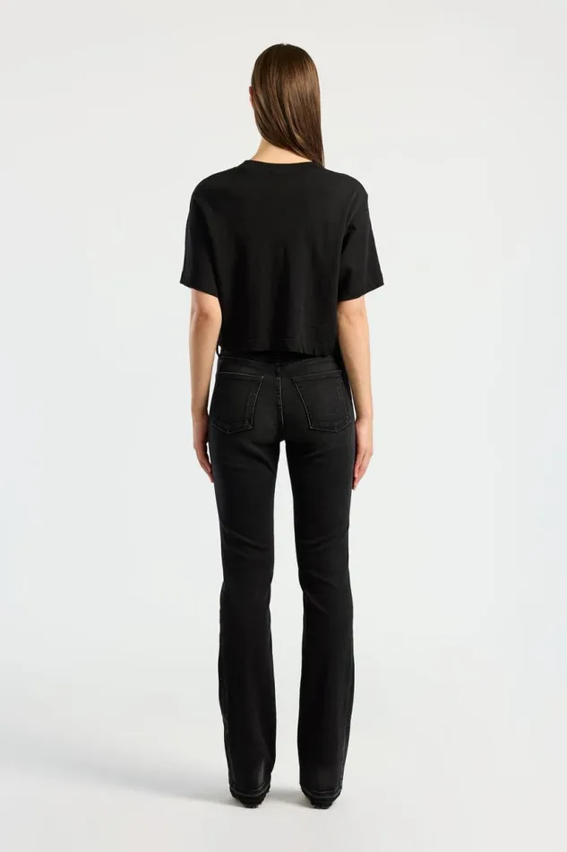 Tees Women COTTON CITIZEN Tokyo Crop Tee Jet Black Tees Women COTTON CITIZEN Tokyo Crop Tee Jet Black