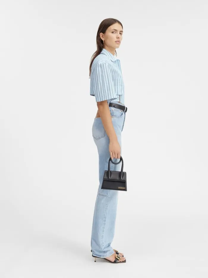 The Bari Cropped Shirt Print Blue Stripes Women JACQUEMUS Tops and Shirts The Bari Cropped Shirt Print Blue Stripes Women JACQUEMUS Tops and Shirts
